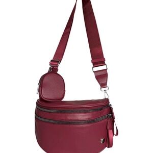 Iris & Rainbow June Best Version Burgundy/Wine Crossbody Bag with Coin Pouch